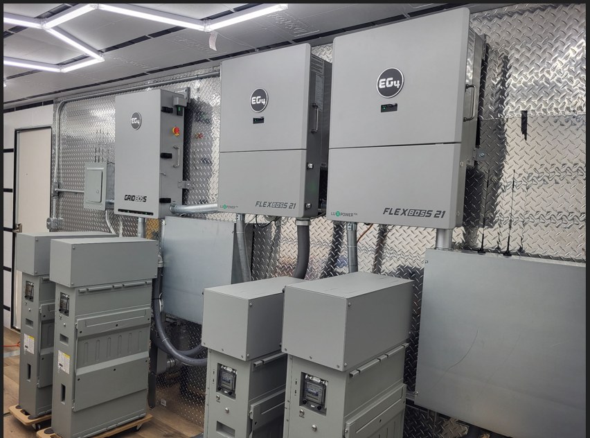 Prototype 1 interior: EG4 GridBOSS and FlexBOSS inverters